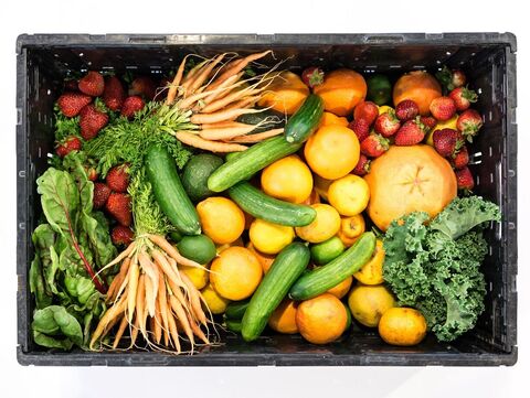 Erdbeeren und Gemüse